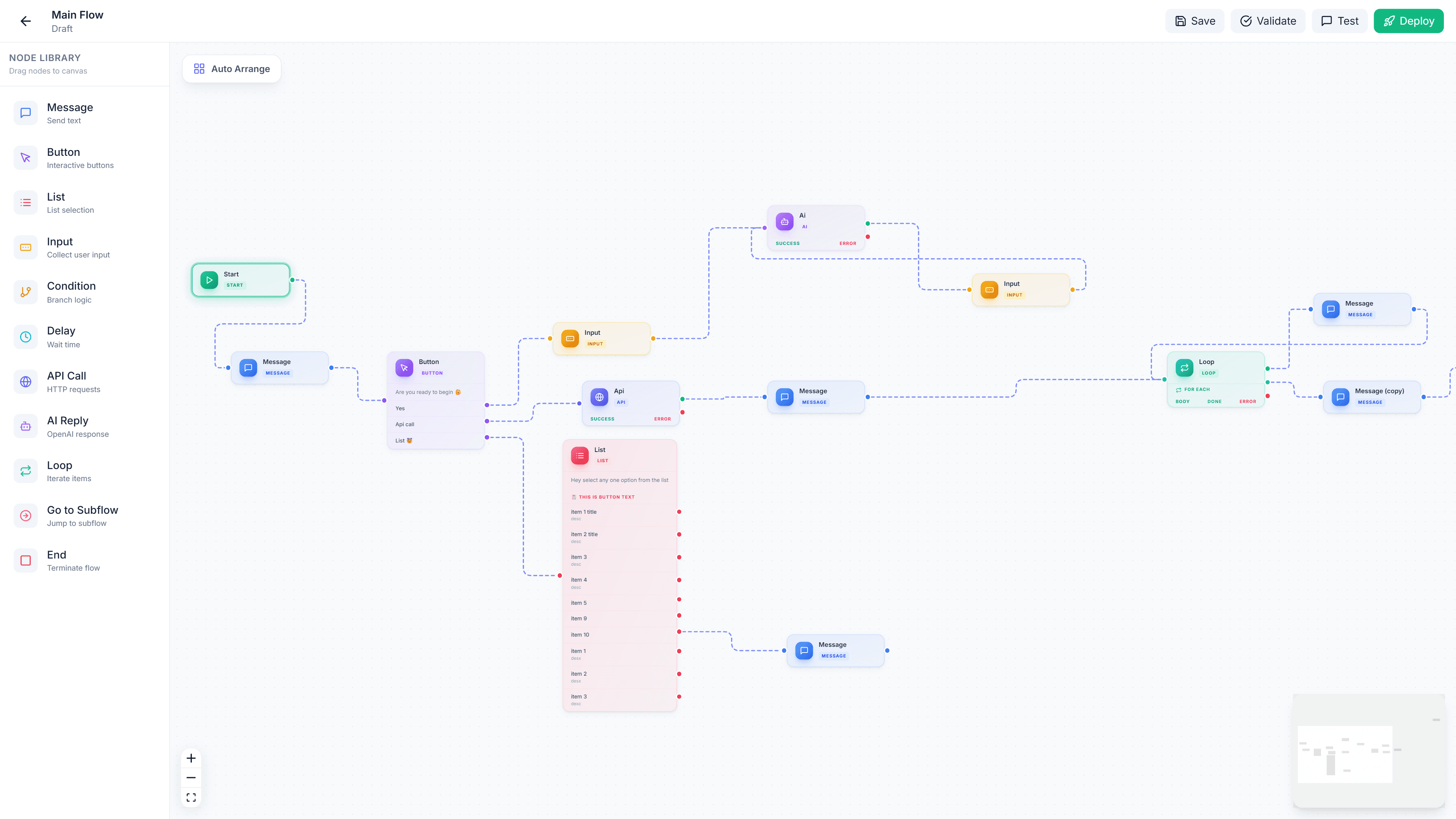 WhatsApp Flowbuilder screenshot